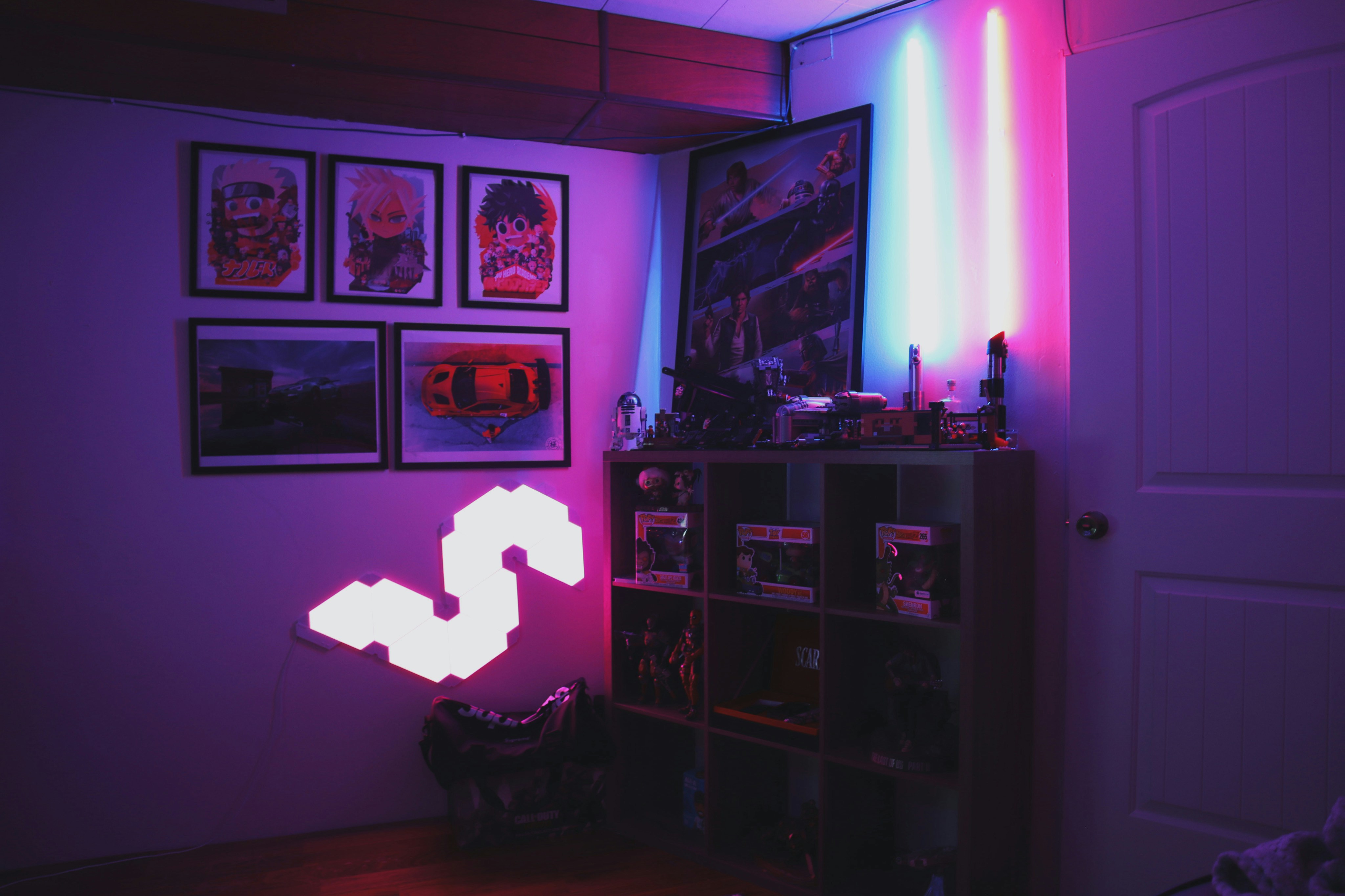Love the lighting in my gaming room;