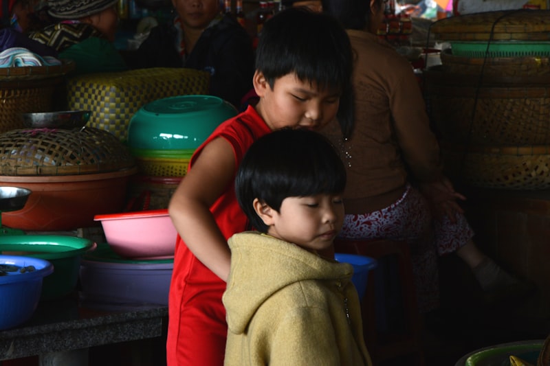 Singaporean child engaged in focused learning activity