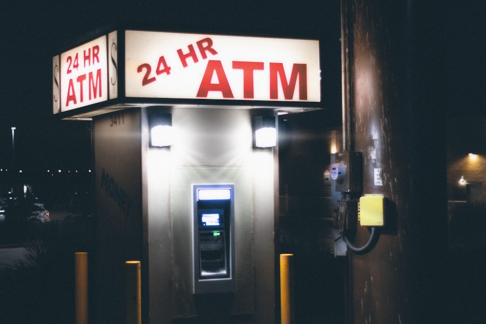 gray and black atm machine