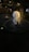 A nighttime scene featuring a garden area illuminated by decorative string lights arranged in a circular arch. The lights form a glowing structure against the dark surroundings. A water feature or fountain with reflective surfaces is also visible, adding to the serene ambiance.
