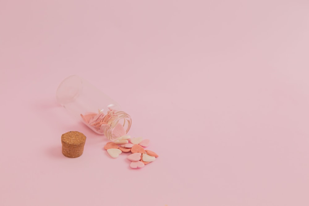 pink and white heart shaped candies