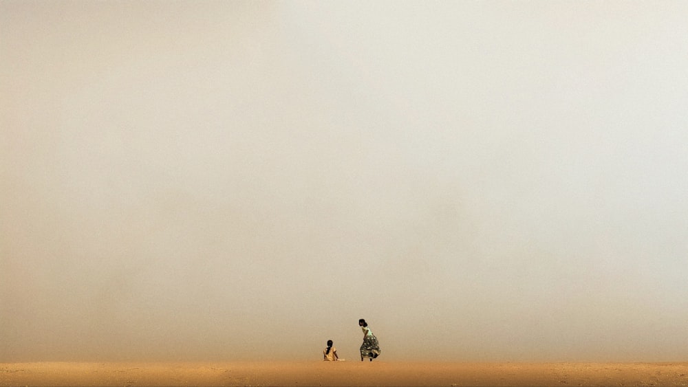 2 person walking on brown sand during daytime