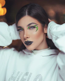 woman in white long sleeve shirt