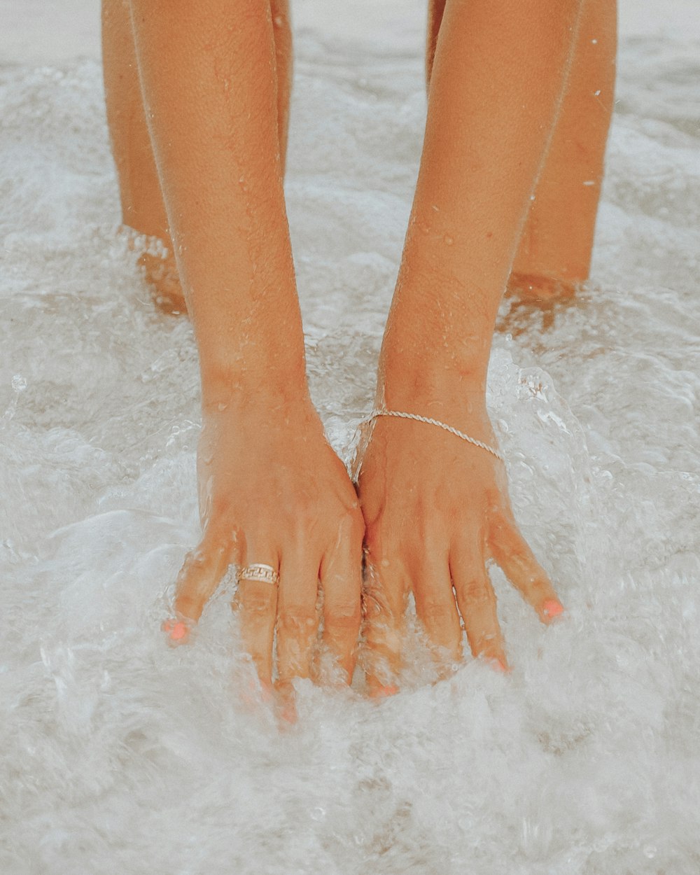 persons feet on water