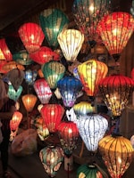 A collection of festive accessories, including lanterns and decorative items.