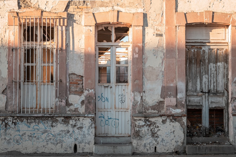 brown wooden door on brown concrete building