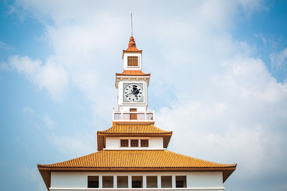 white and brown concrete building under white clouds during daytime