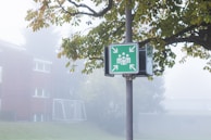 green and white street sign