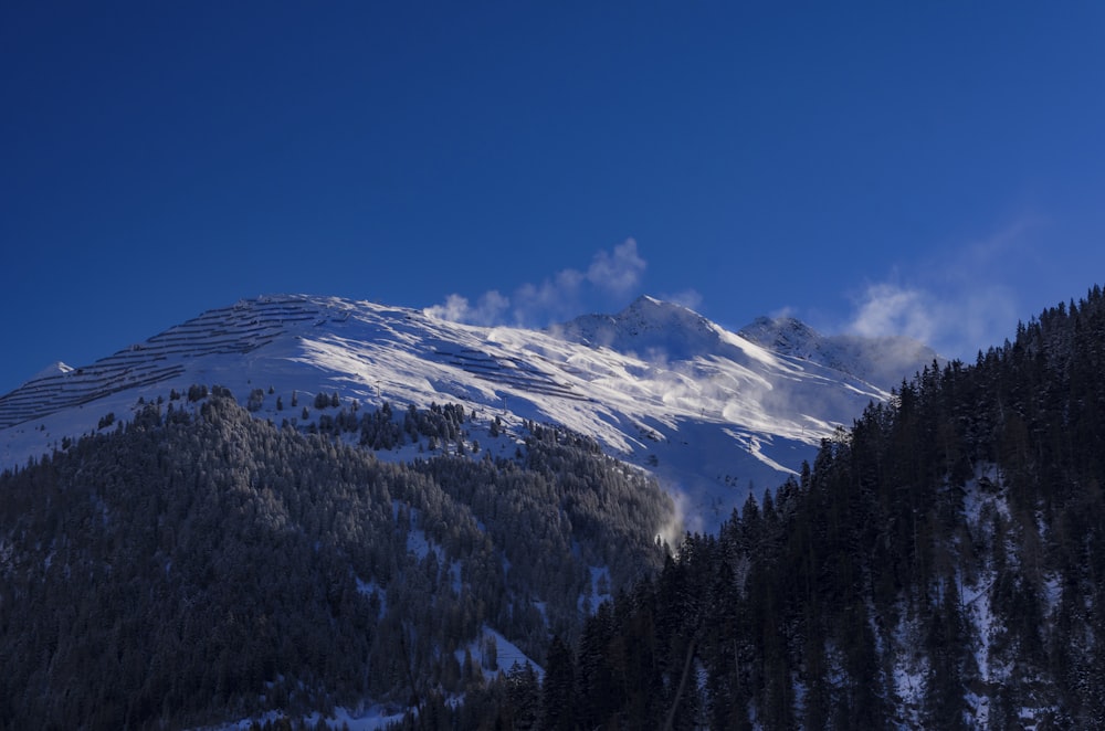 snow covered mountain during daytime