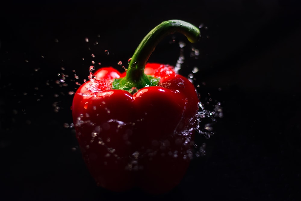 red bell pepper in water
