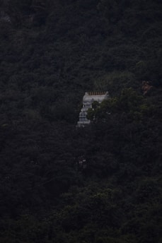 white concrete building on top of mountain