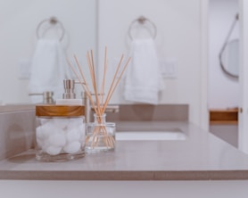 clear glass jar with brown sticks