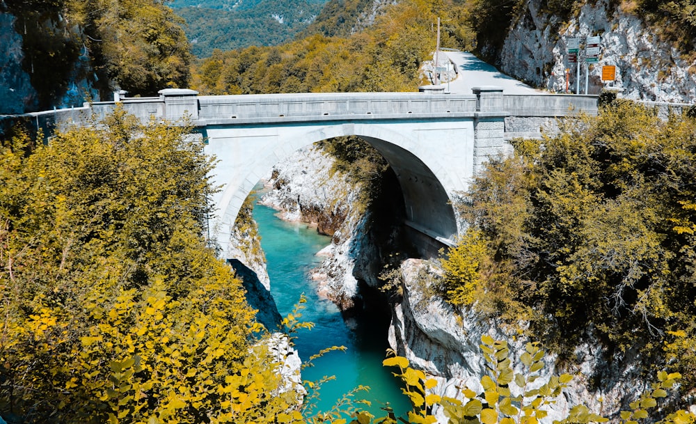 white concrete bridge over river