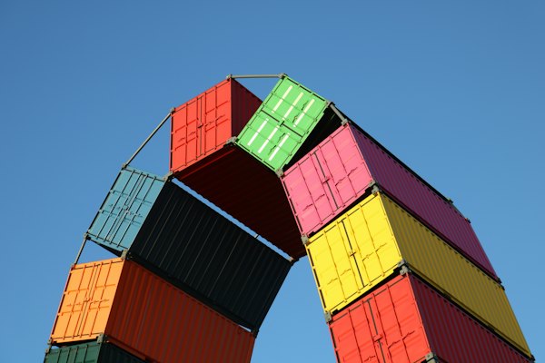 Catène de Containers, the arch of shipping containers in the port — Le Havre, France