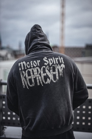 man in black and white hoodie