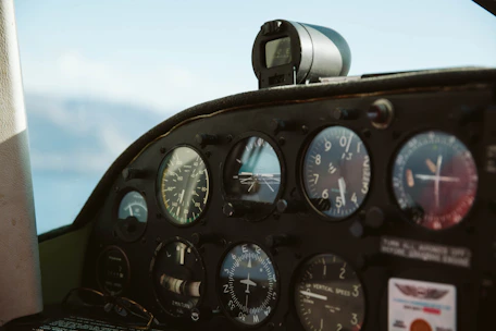 Close-up of airflow sensors installed inside an airplane cabin.