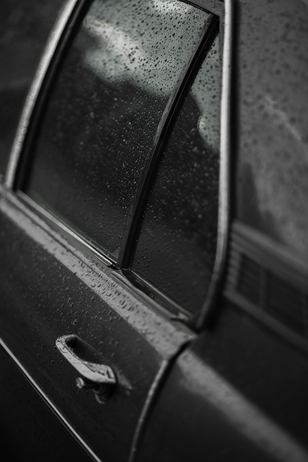 black car door with black handle