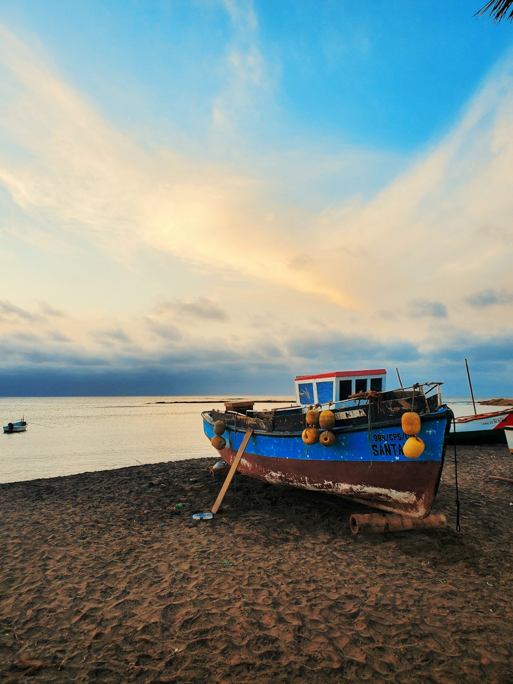 brown and white boat on beach during daytime