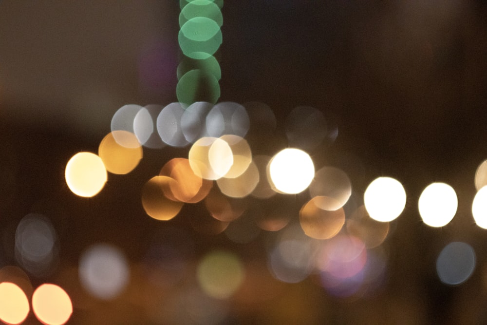 yellow and green bokeh lights