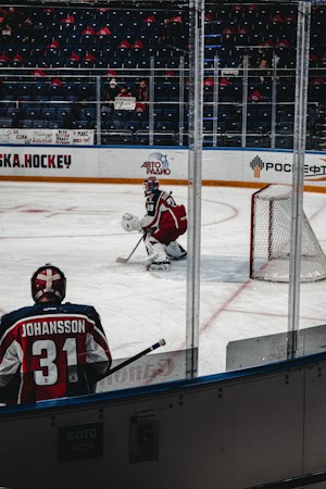 Professional hockey players in front of the net during a game, showing the kind of pressure the Silver Knights killed off