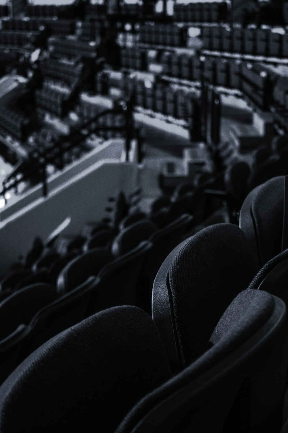 black and gray chairs in stadium
