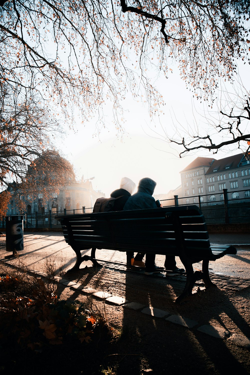 couple sitting on bench during daytime