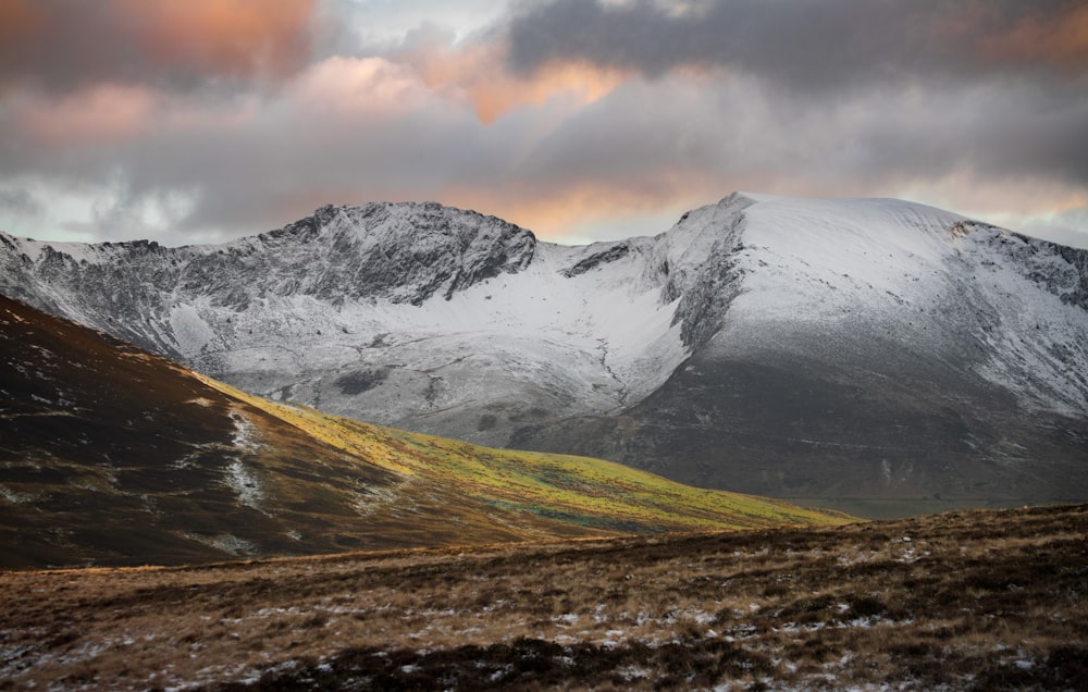 snow covered mountain under cloudy sky during daytime