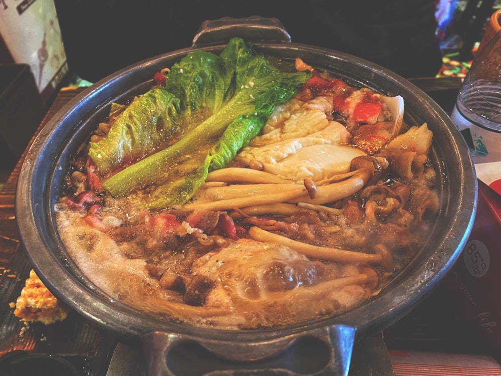 cooked food on stainless steel bowl