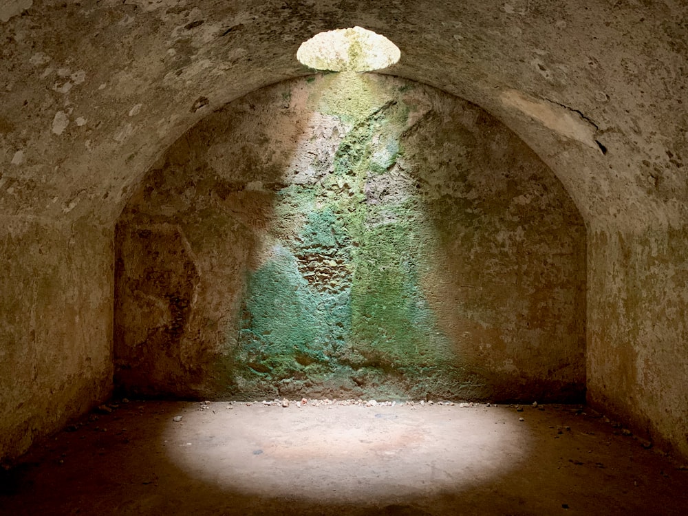 Mur de béton vert et brun