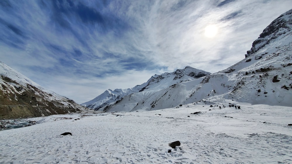 snow covered mountain under blue sky during daytime