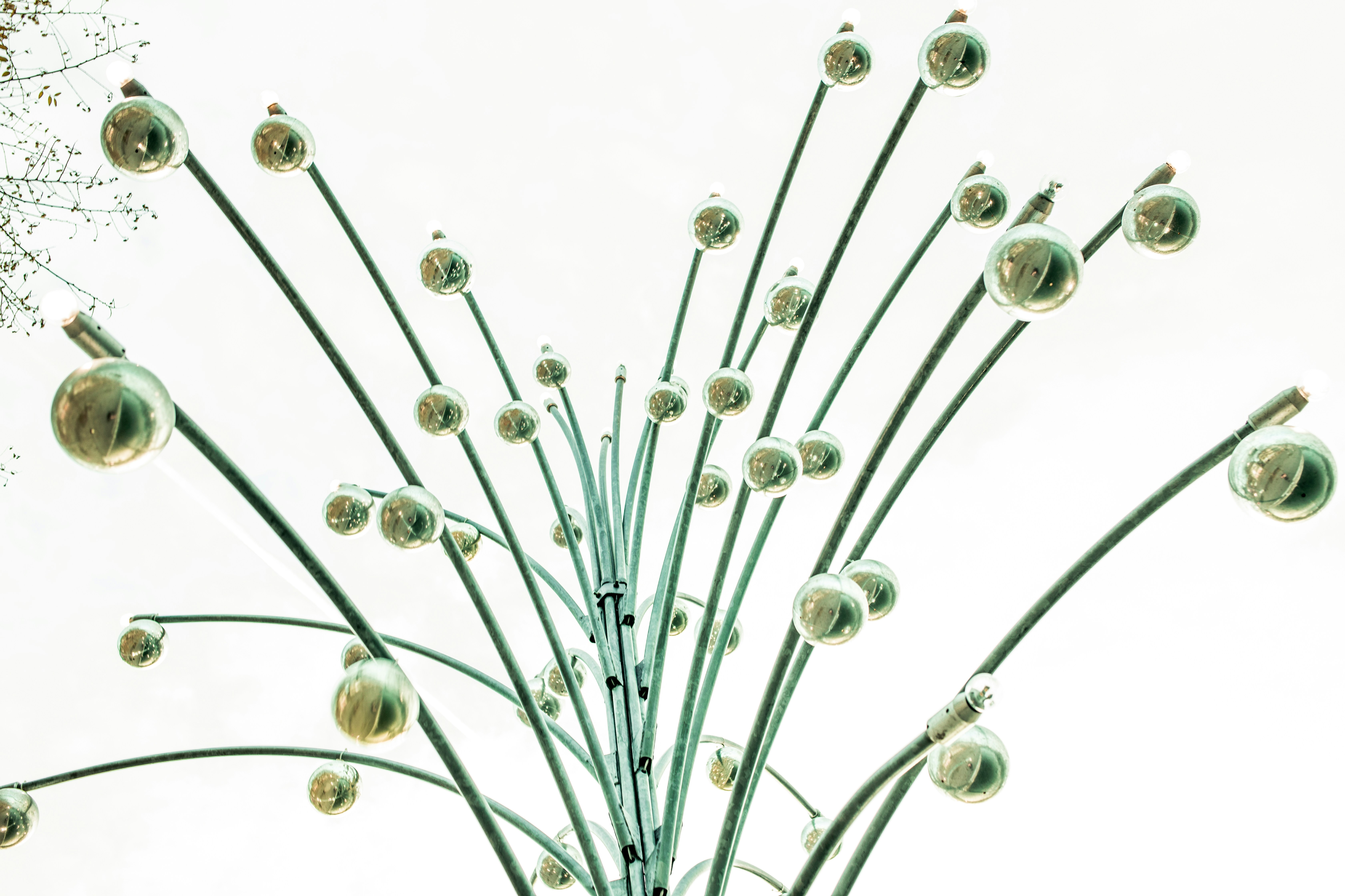 silver and black round decor