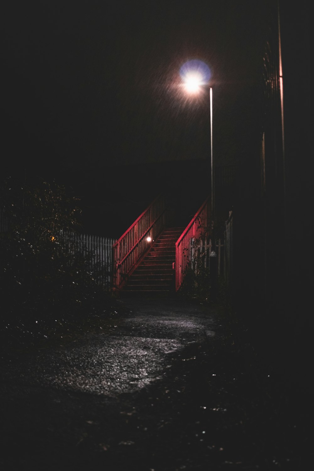 red and white lighted building during night time