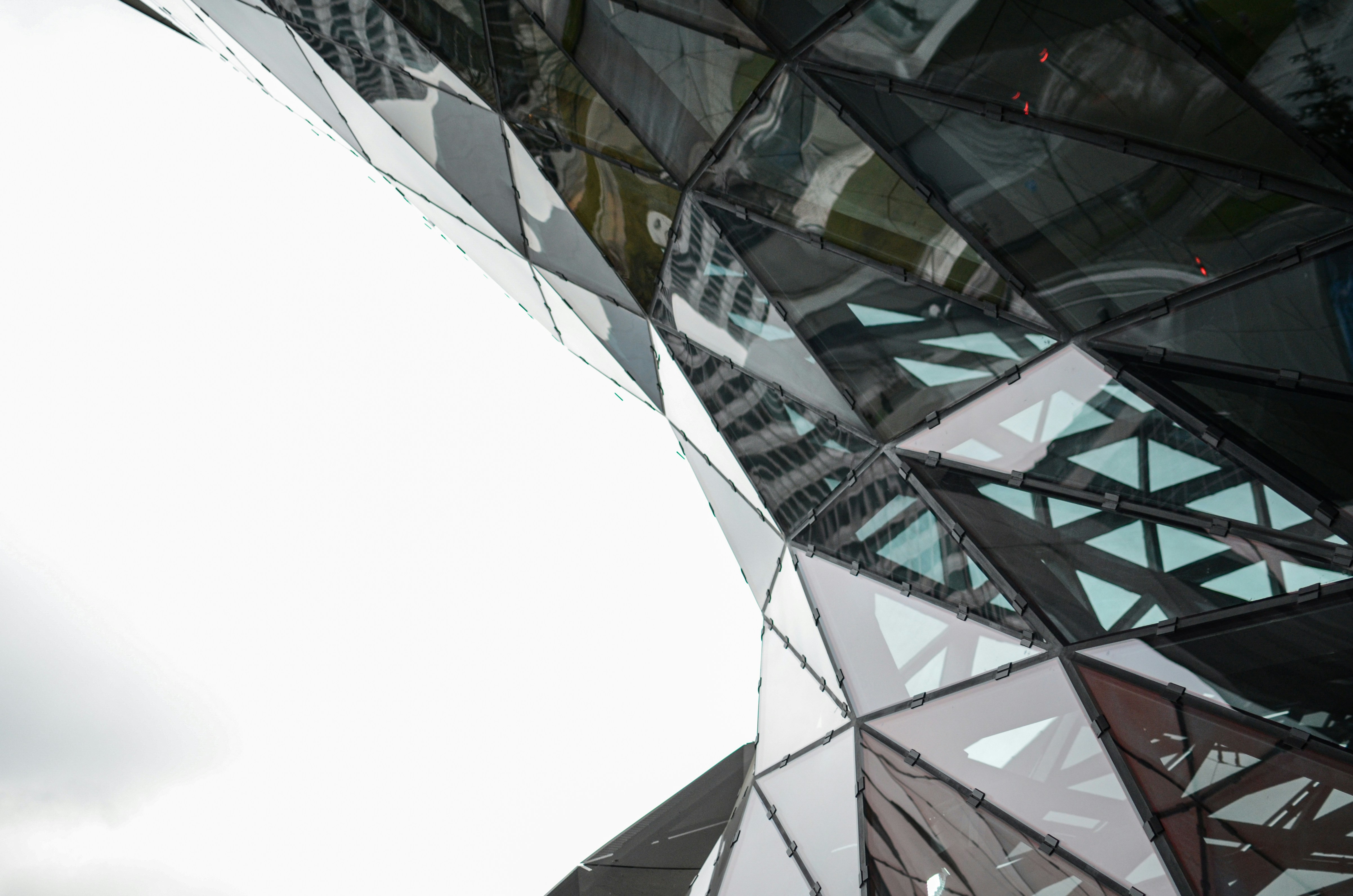 black and white glass building
