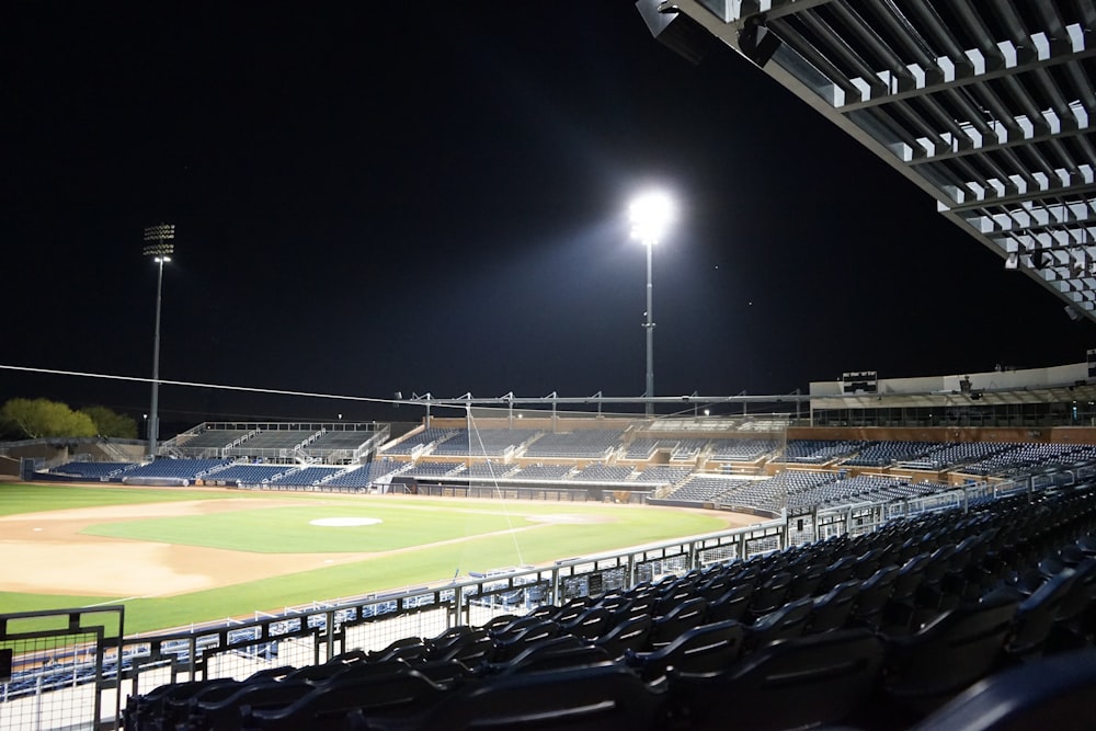 white and black stadium during night time