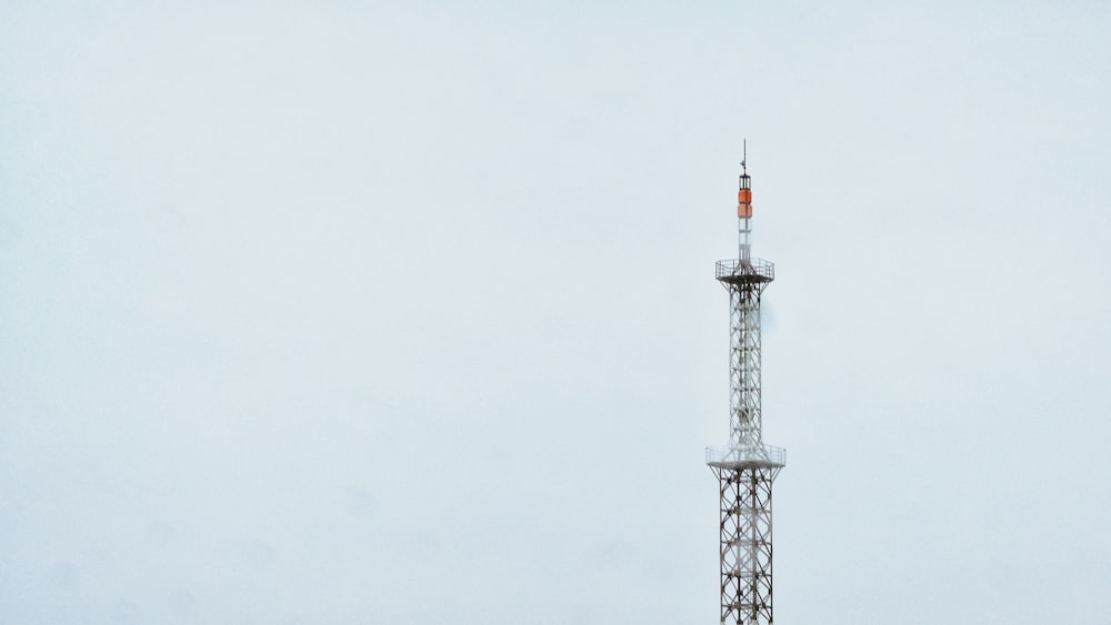 black and white tower under white sky