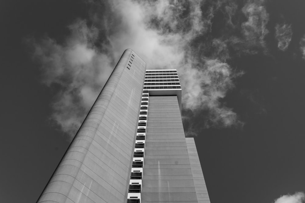 grayscale photo of concrete building