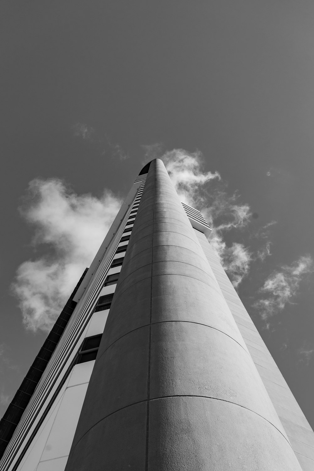 grayscale photo of high rise building