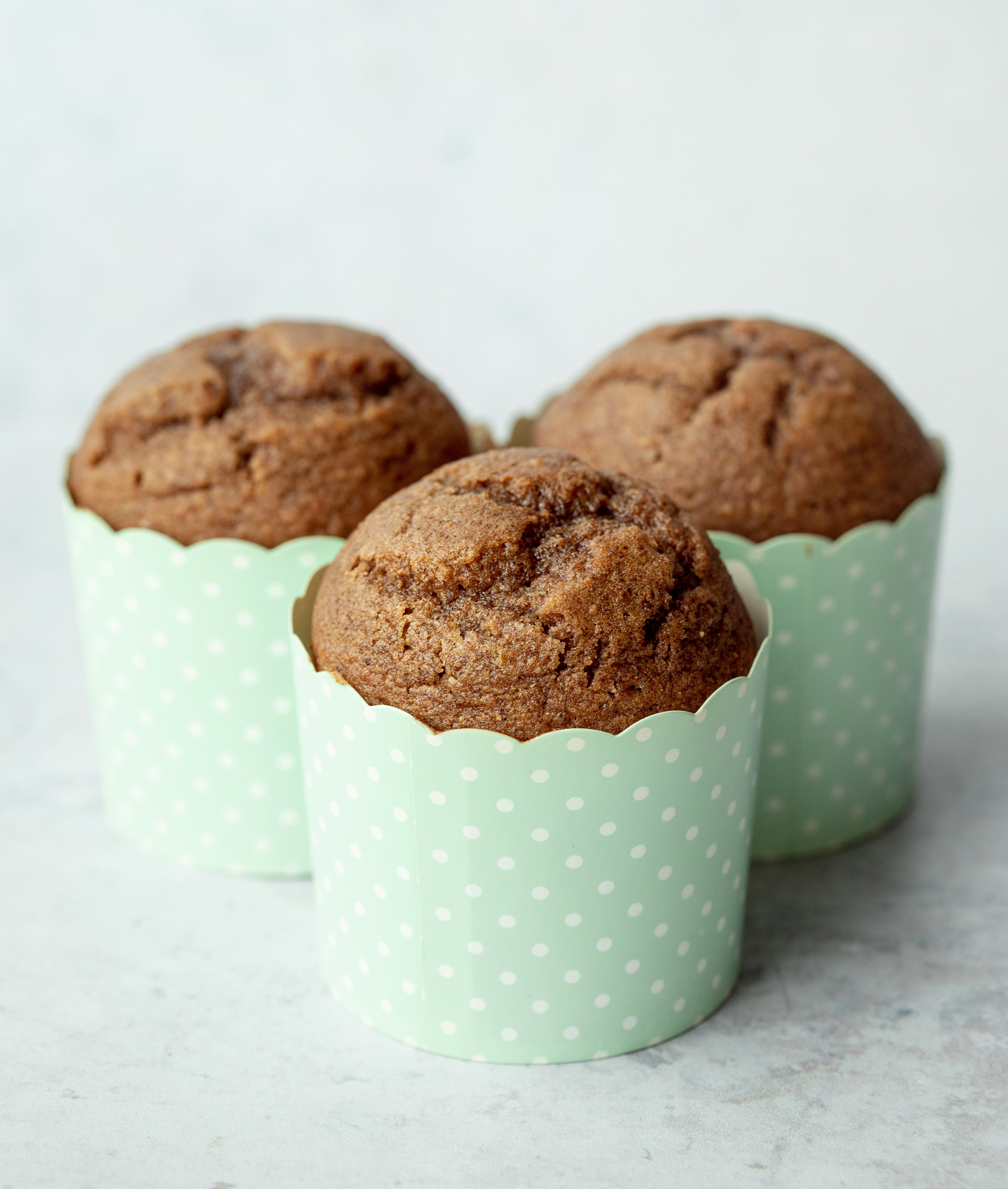 brown cookies on white and green polka dot cup