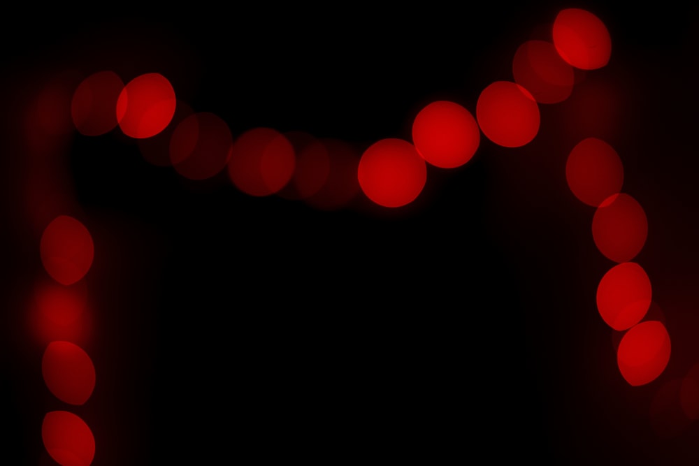 red heart light in dark room