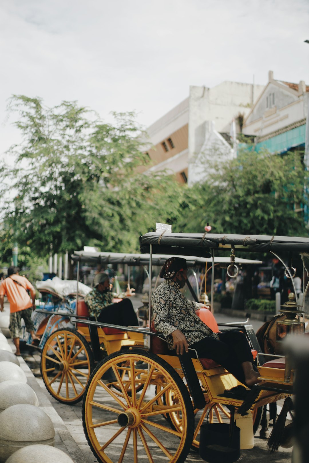 people riding on black and brown carriage during daytime