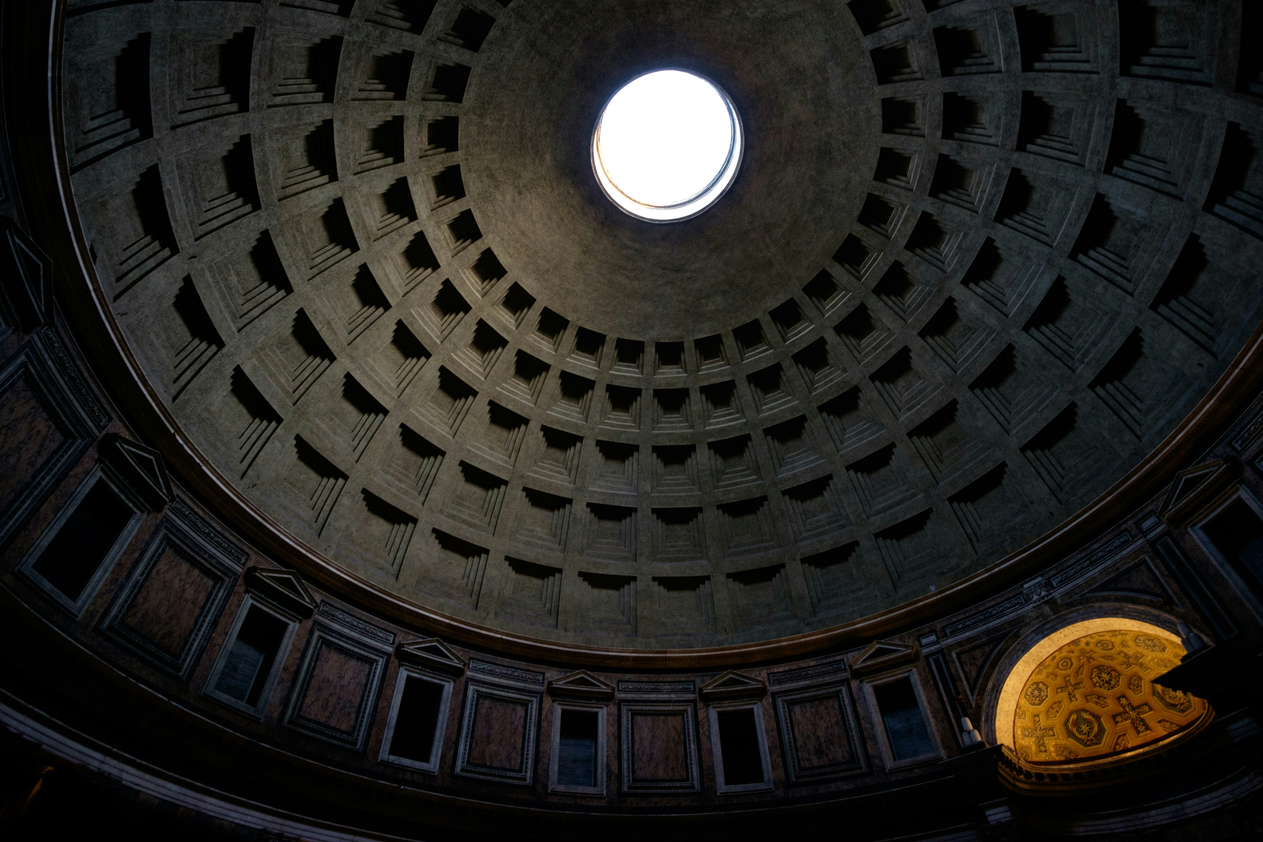 brown and white dome ceiling