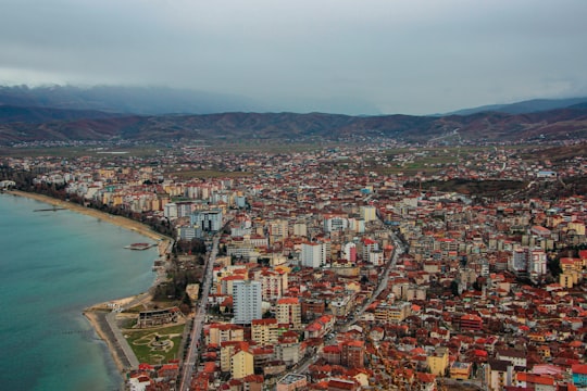 aerial view of city buildings during daytime in Pogradec Albania