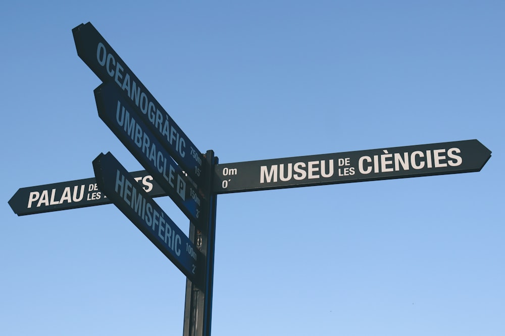 black and white street sign