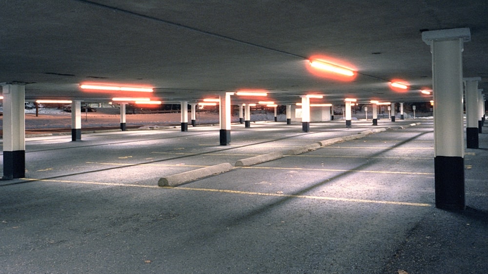 gray concrete road during night time