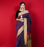 woman in red and brown sari