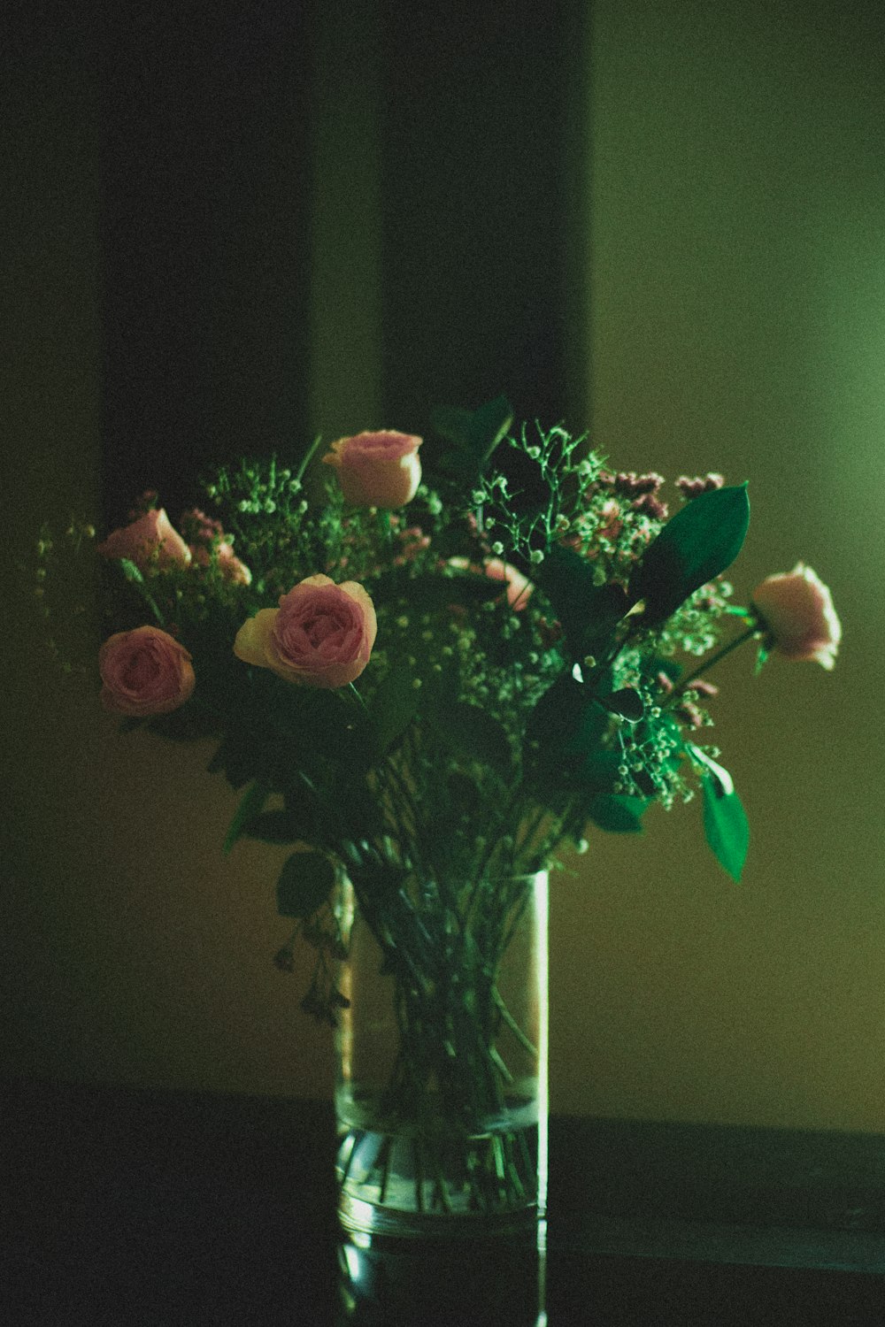 pink and purple flowers in vase