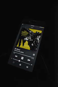 black android smartphone displaying game application