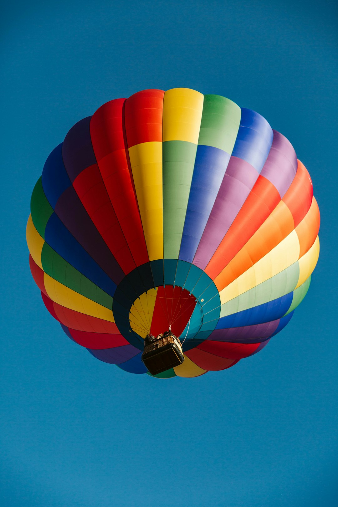 blue yellow green and red hot air balloon