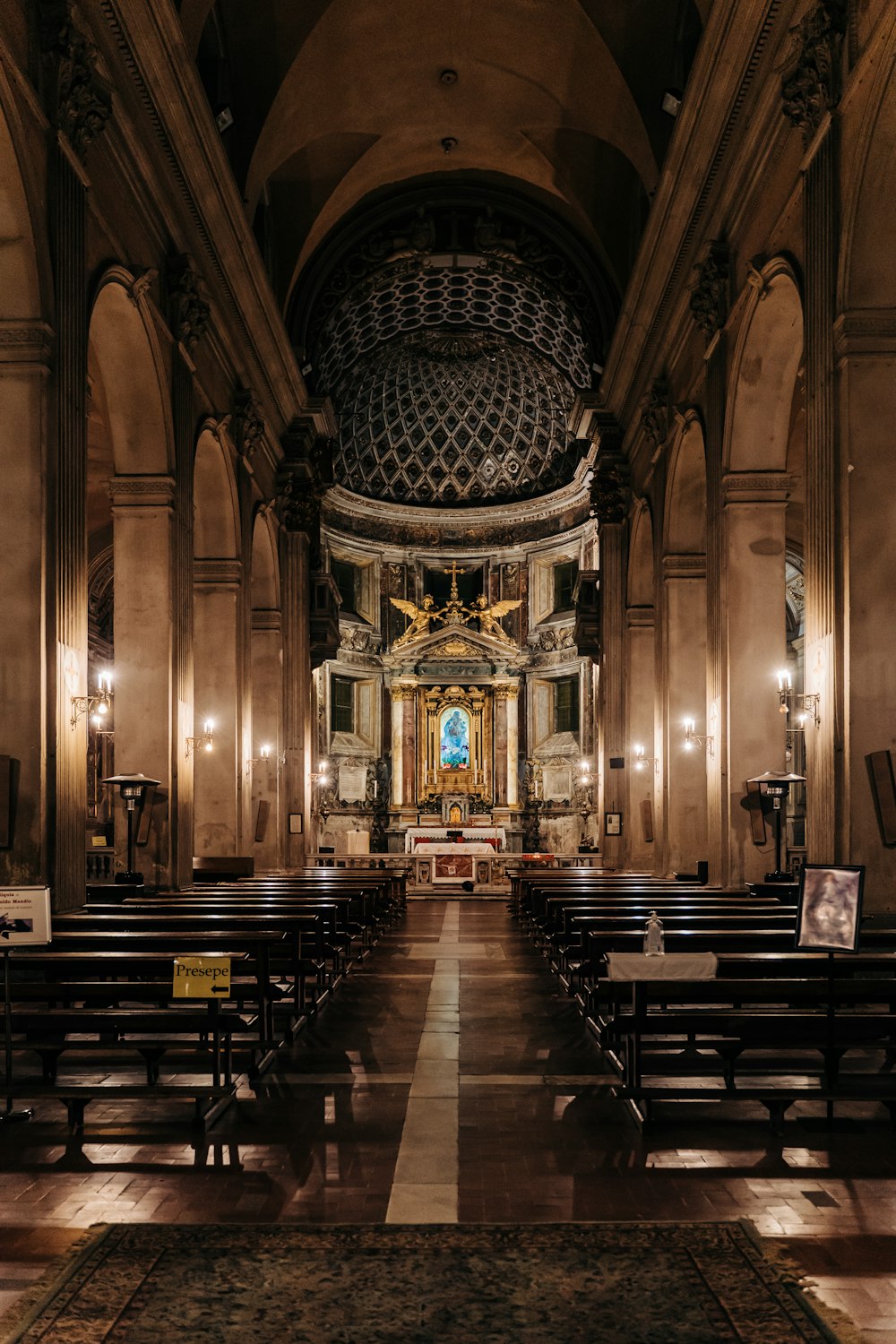 brown wooden benches inside cathedral