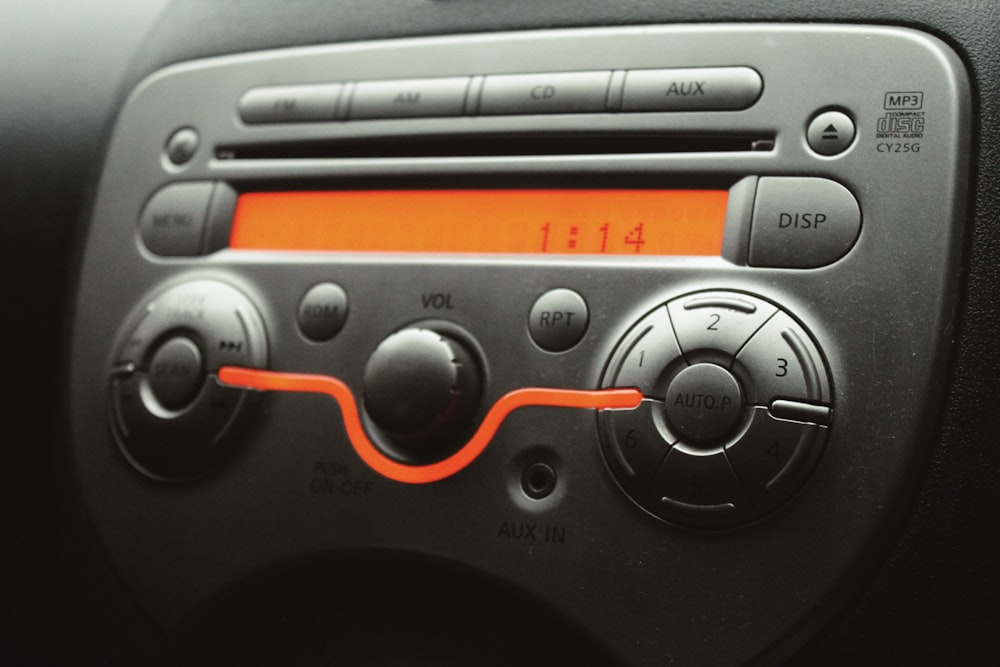 black and red car stereo